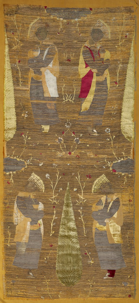 Aksamitny panel z czterema młodzieńczymi pachnącymi kwiatami autorstwa Unknown artist