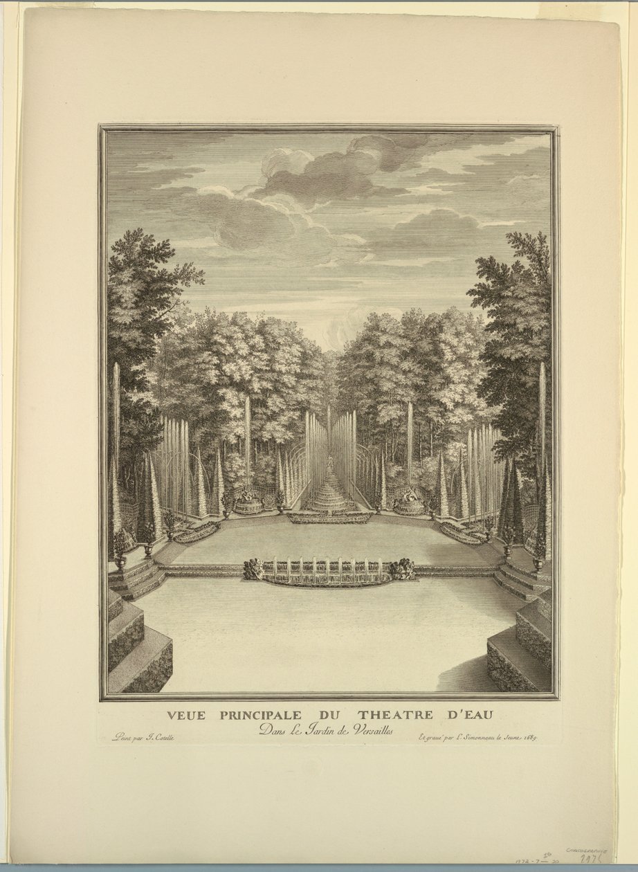 Wersal, ogrody, teatr wodny autorstwa Unknown artist