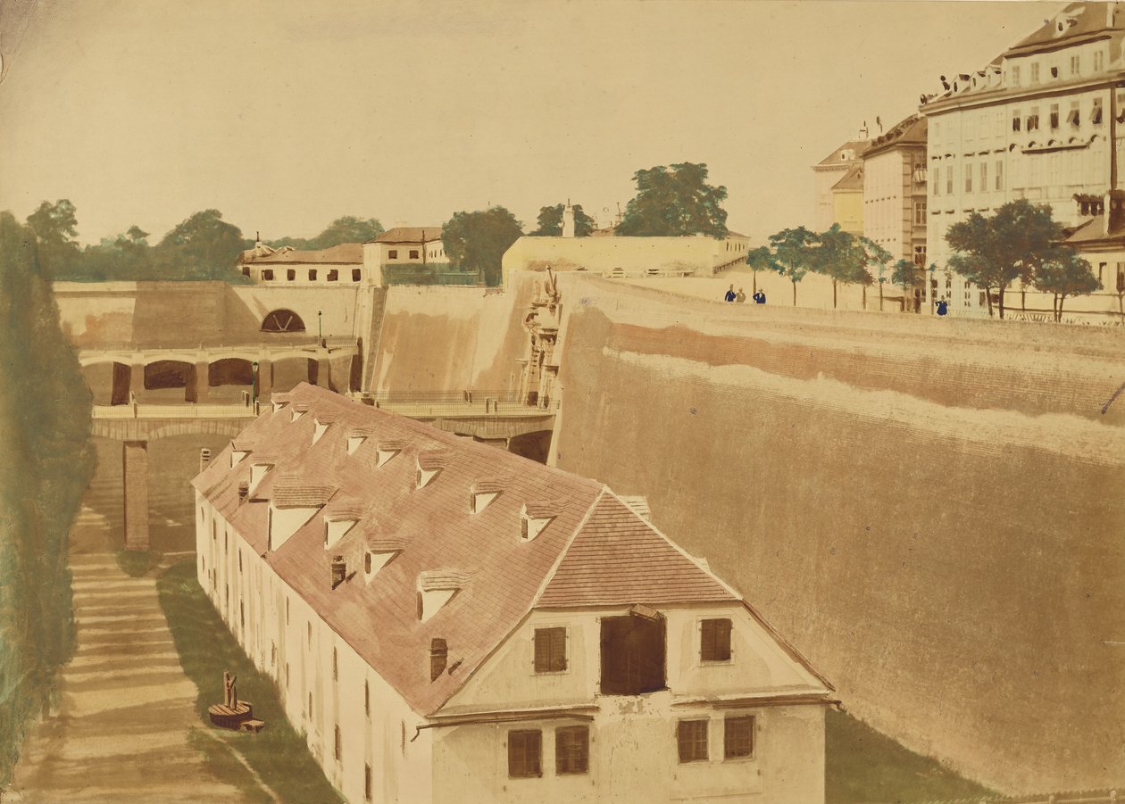 [Widok z Wodociągów na Prochownię i mosty Starej i Nowej Bramy Kärntnertor]. autorstwa Unknown artist