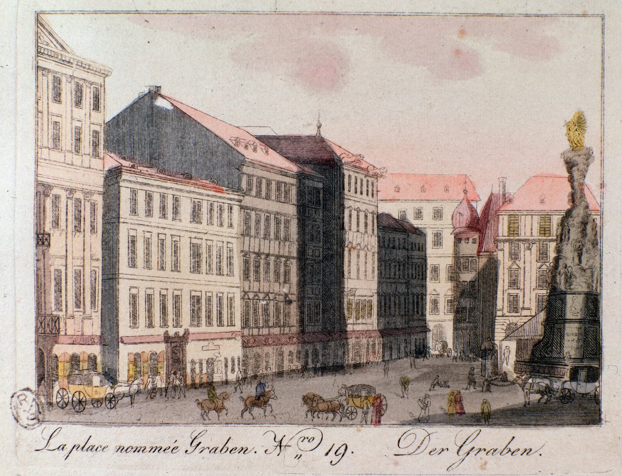 Widok na plac Graben w Wiedniu. autorstwa Unknown artist