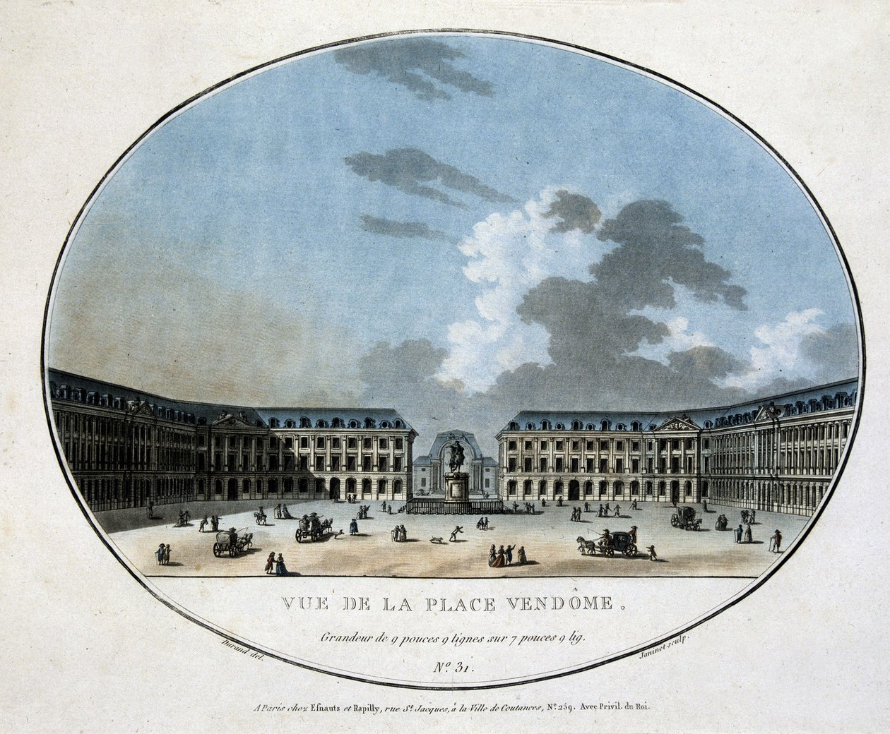 Widok Placu Vendôme - grawer autorstwa Unknown artist