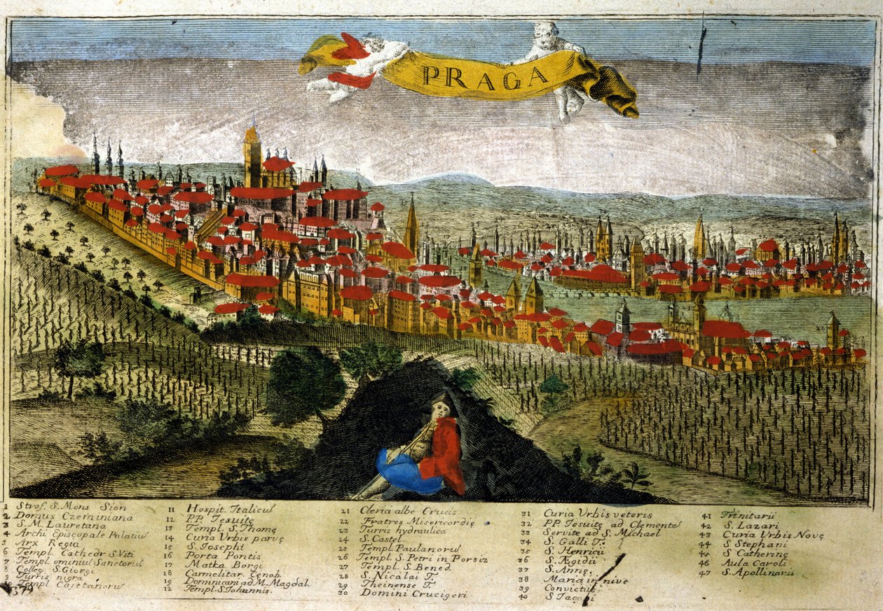 Widok Pragi w XVIII wieku. autorstwa Unknown artist