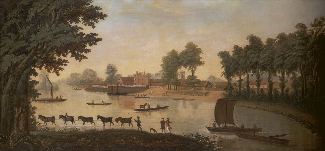 Widok na Shepperton nad Tamizą autorstwa Unknown artist