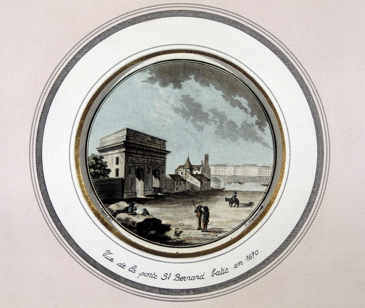 Widok Porty św. Bernarda, zbudowanej w 1670 r. - rycina autorstwa Unknown artist