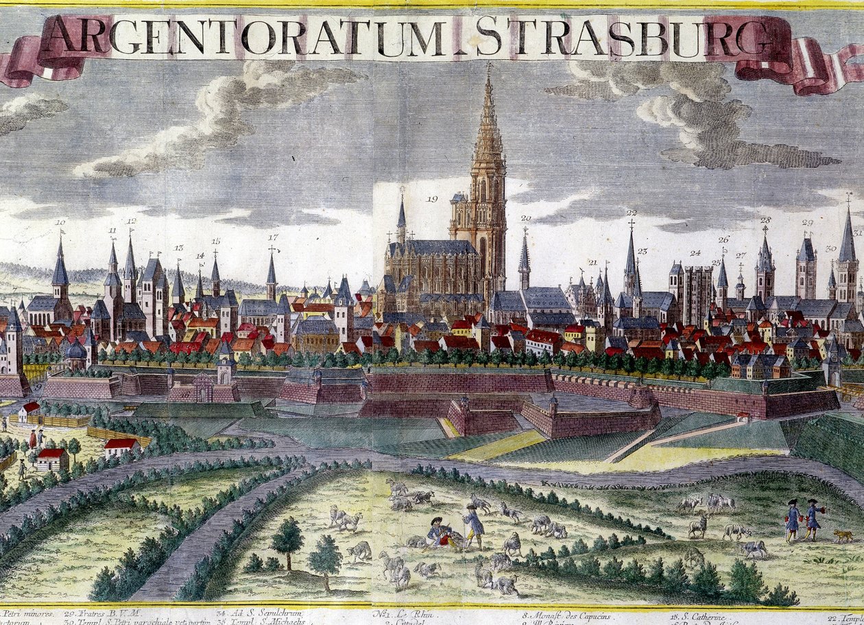 Widok Strasburga około 1770 roku z katedrą autorstwa Unknown artist