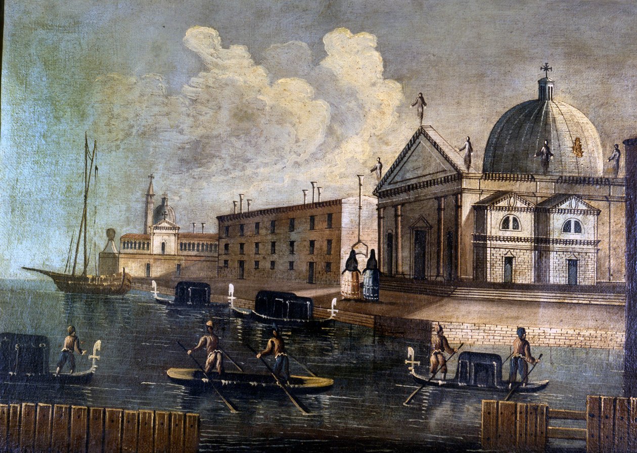 Widok na lagunę wenecką i gondole. Anonimowy. 18 wiek. autorstwa Unknown artist