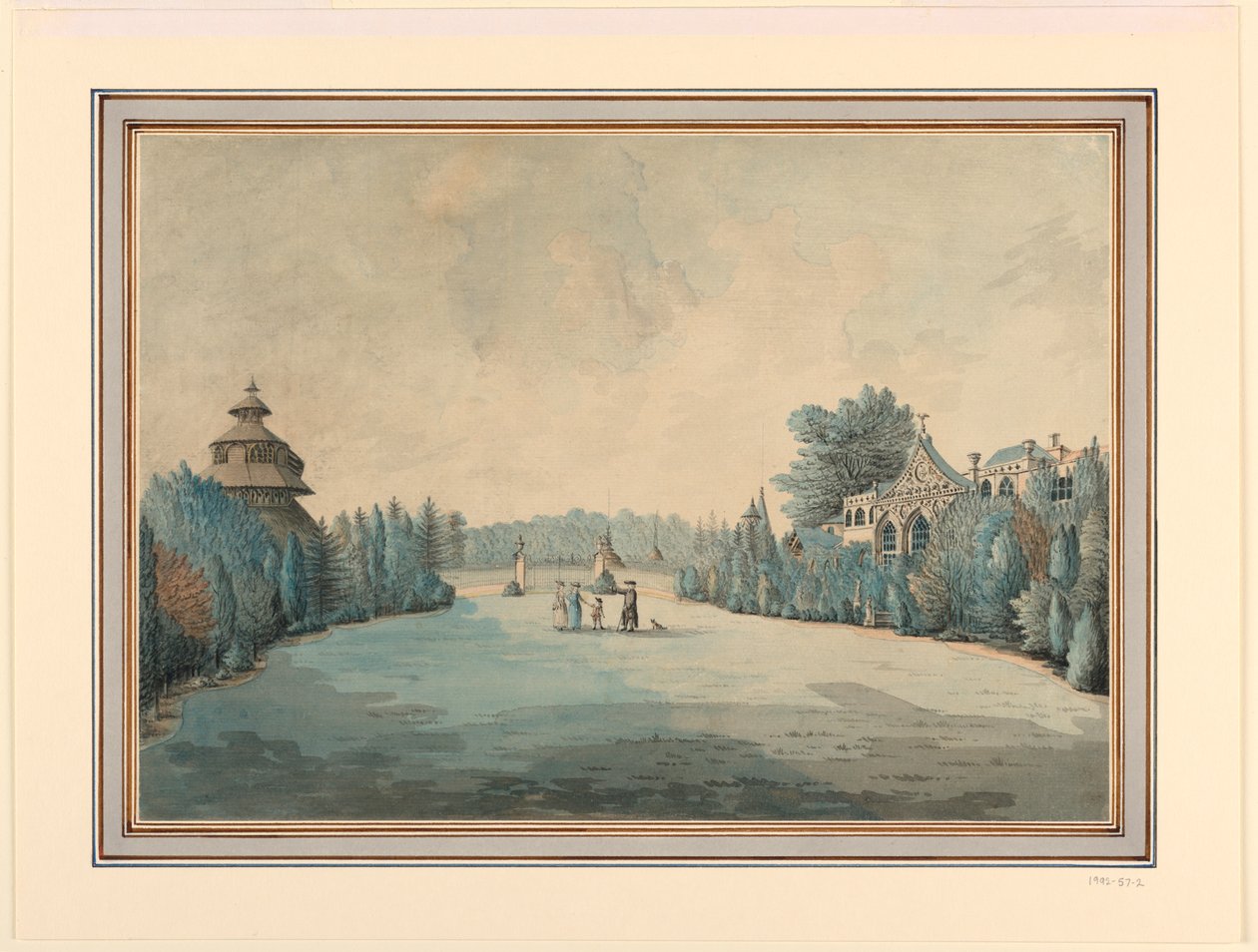 Widok na ogród z pagodą autorstwa Unknown artist