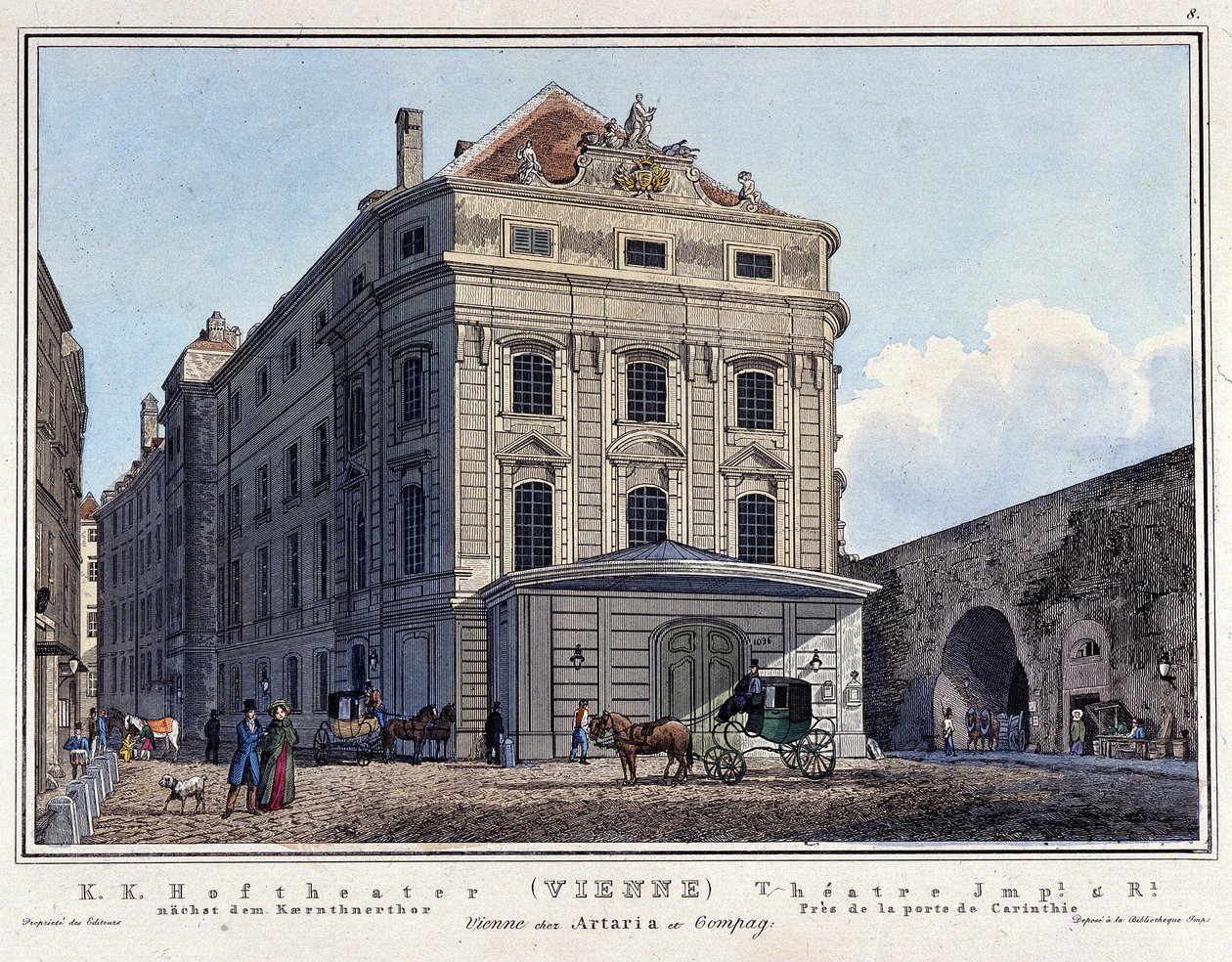 Widok na Narodowy Hoftheater w Wiedniu w XIX wieku. autorstwa Unknown artist