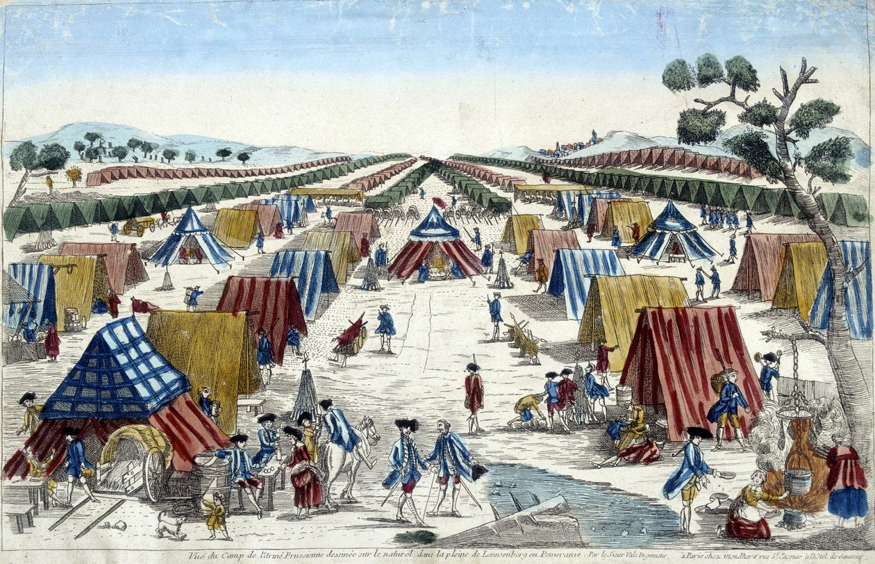 Widok na obóz armii pruskiej, narysowany na naturalnej równinie Lomvenborg na Pomorzu. autorstwa Unknown artist