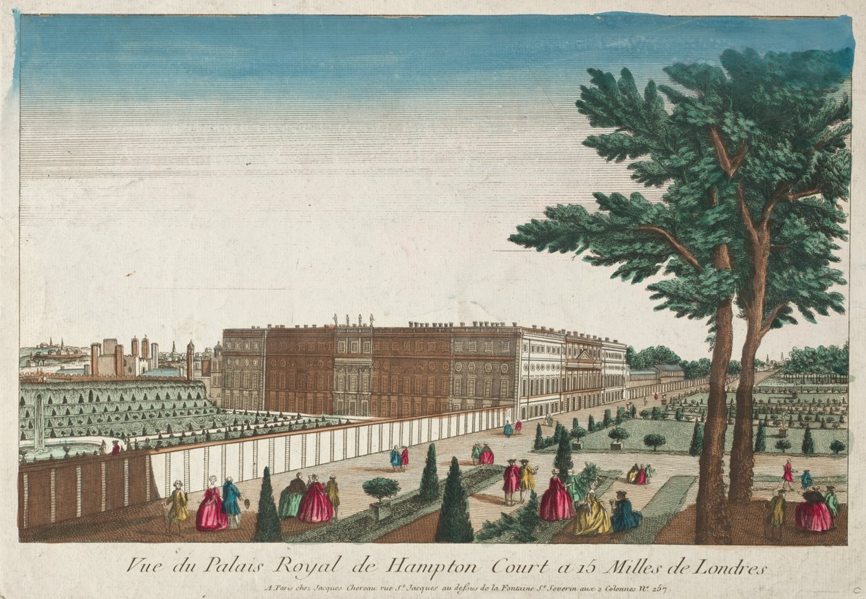 Widok na Pałac Królewski w Hampton Court autorstwa Unknown artist