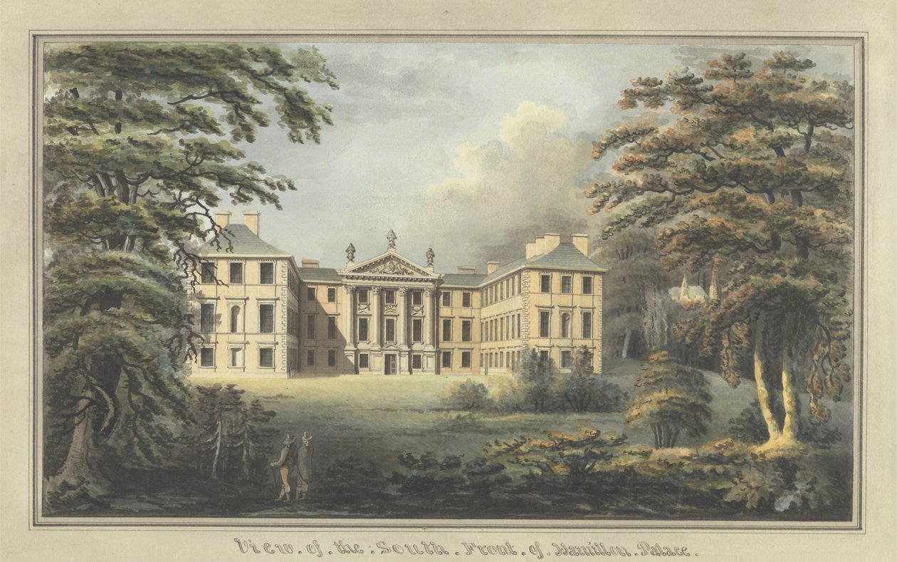 Vista da frente sul do Hamilton Palacepolish autorstwa Unknown artist