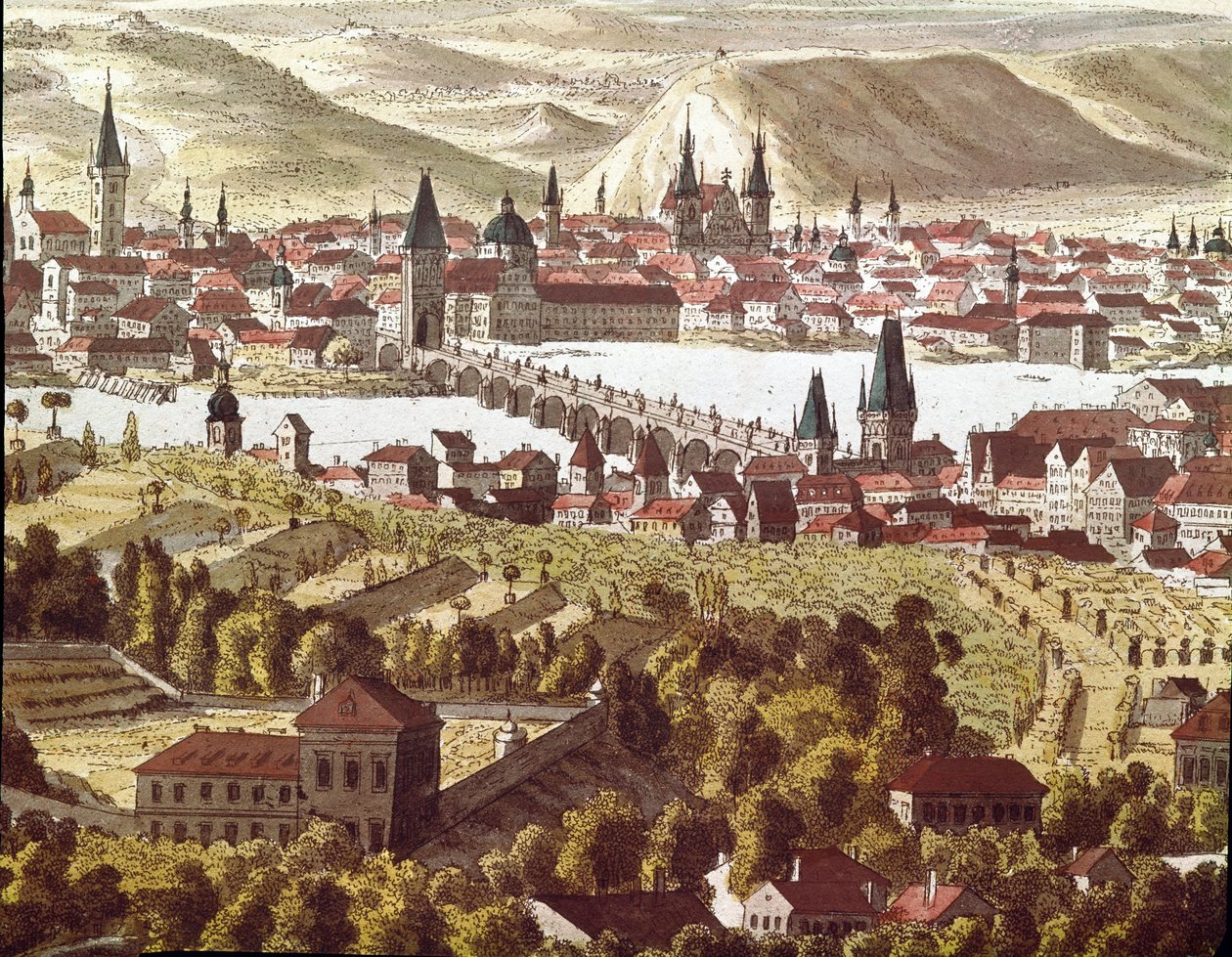 Widok na Pragę w XVIII wieku (Rysunek) autorstwa Unknown artist