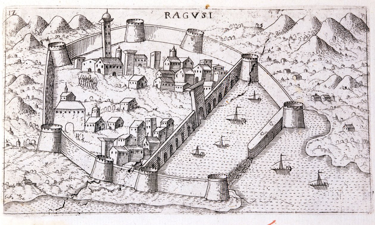 Widok miasta Ragusa w XVI wieku. autorstwa Unknown artist