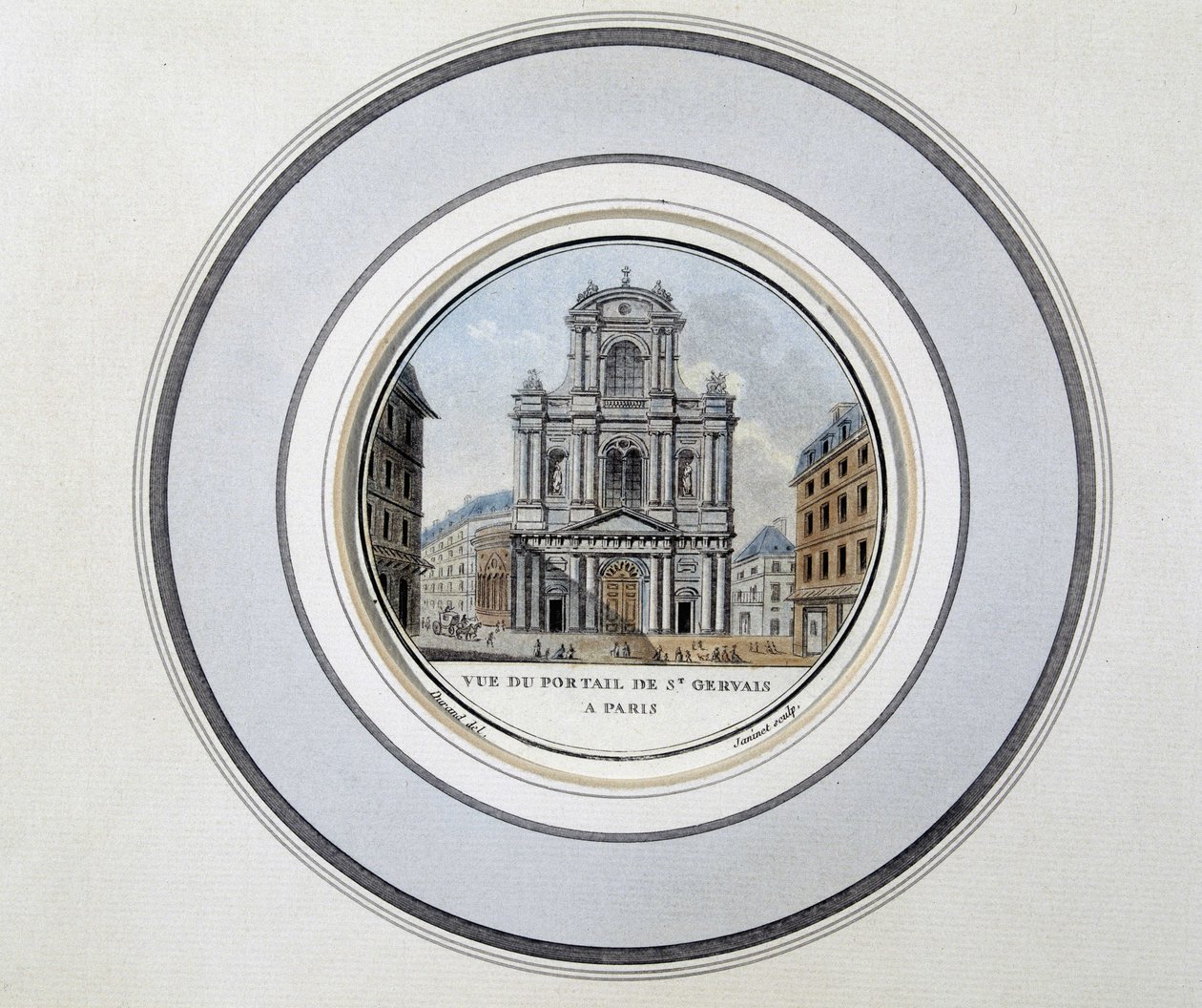 Widok na bramę św Gervais (św. Gervais) - grawer autorstwa Unknown artist