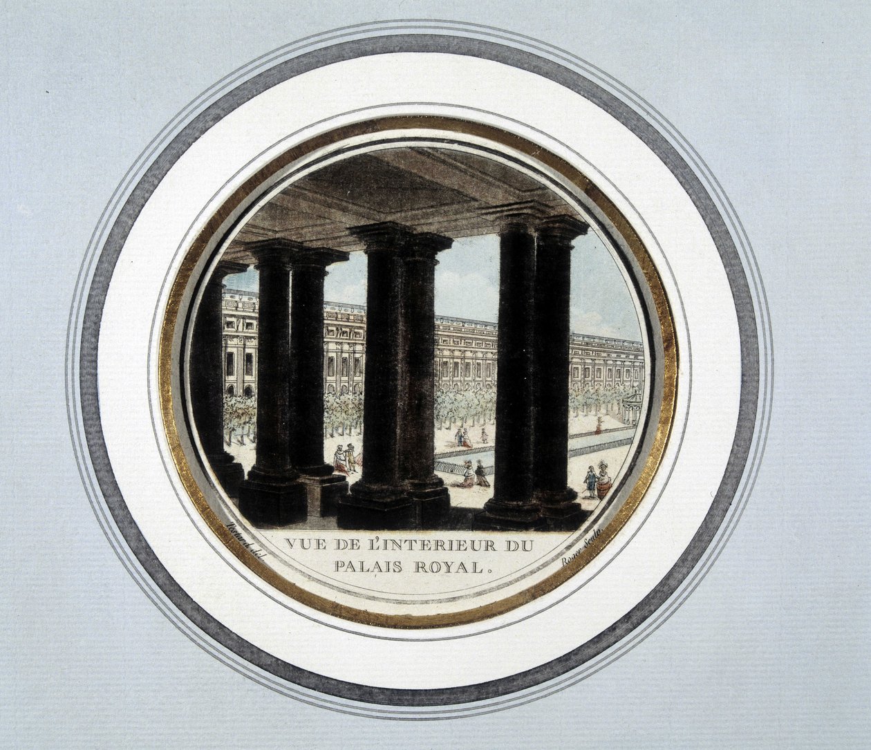 Widok wnętrza Pałacu Królewskiego - grawer autorstwa Unknown artist