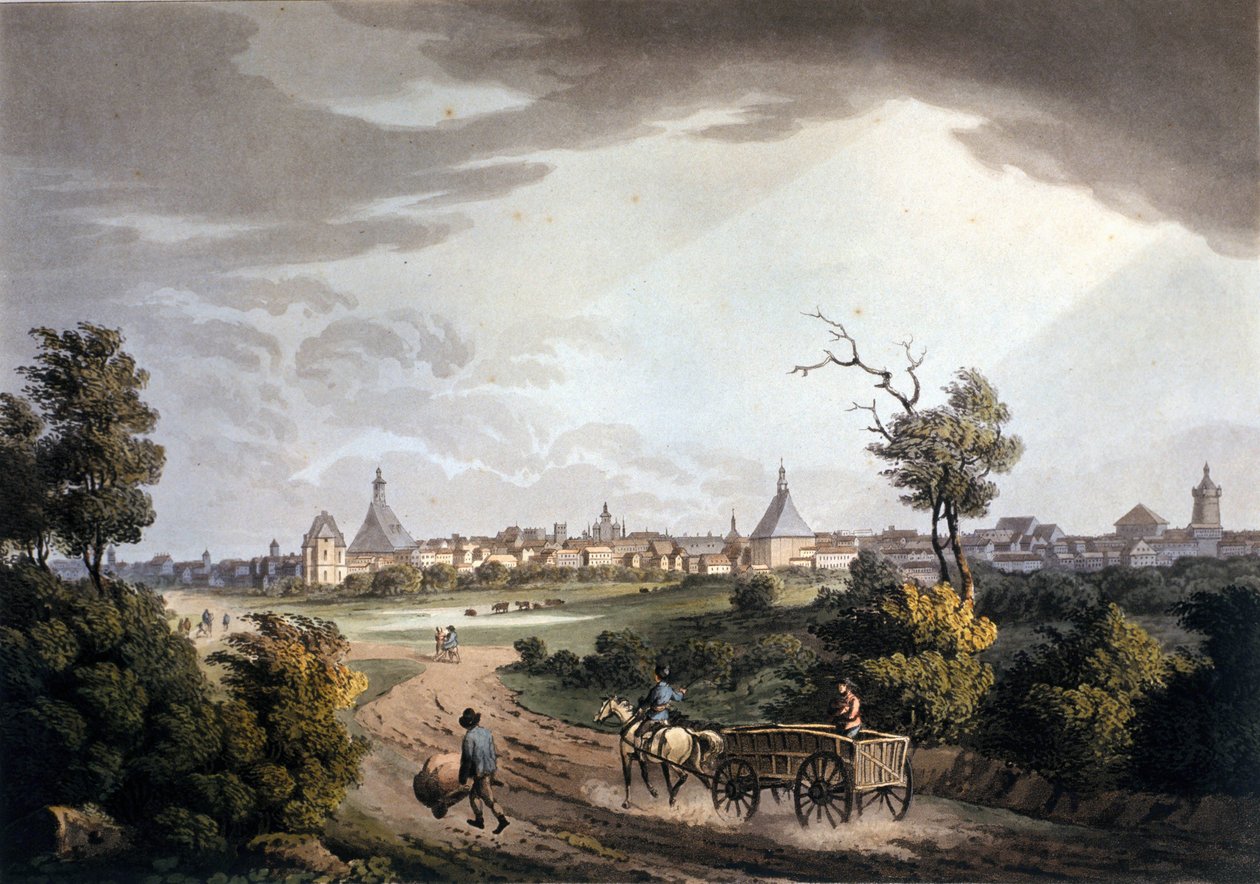 Widok na okolice miasta Lipsk w Niemczech około 1820 roku. autorstwa Unknown artist