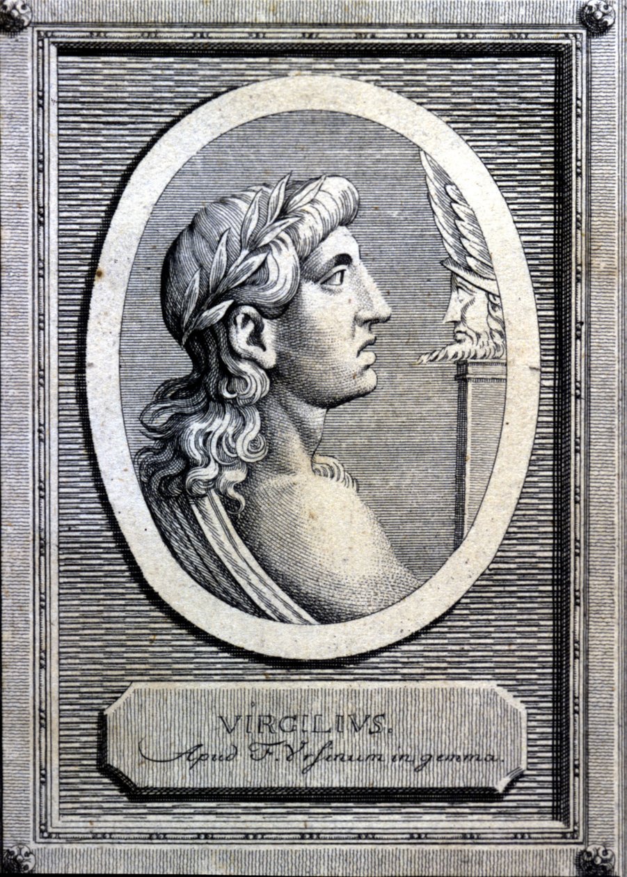 Wergiliusz (70 - 19 pne), poeta łaciński. Grawerowanie XVIII wieku. autorstwa Unknown artist