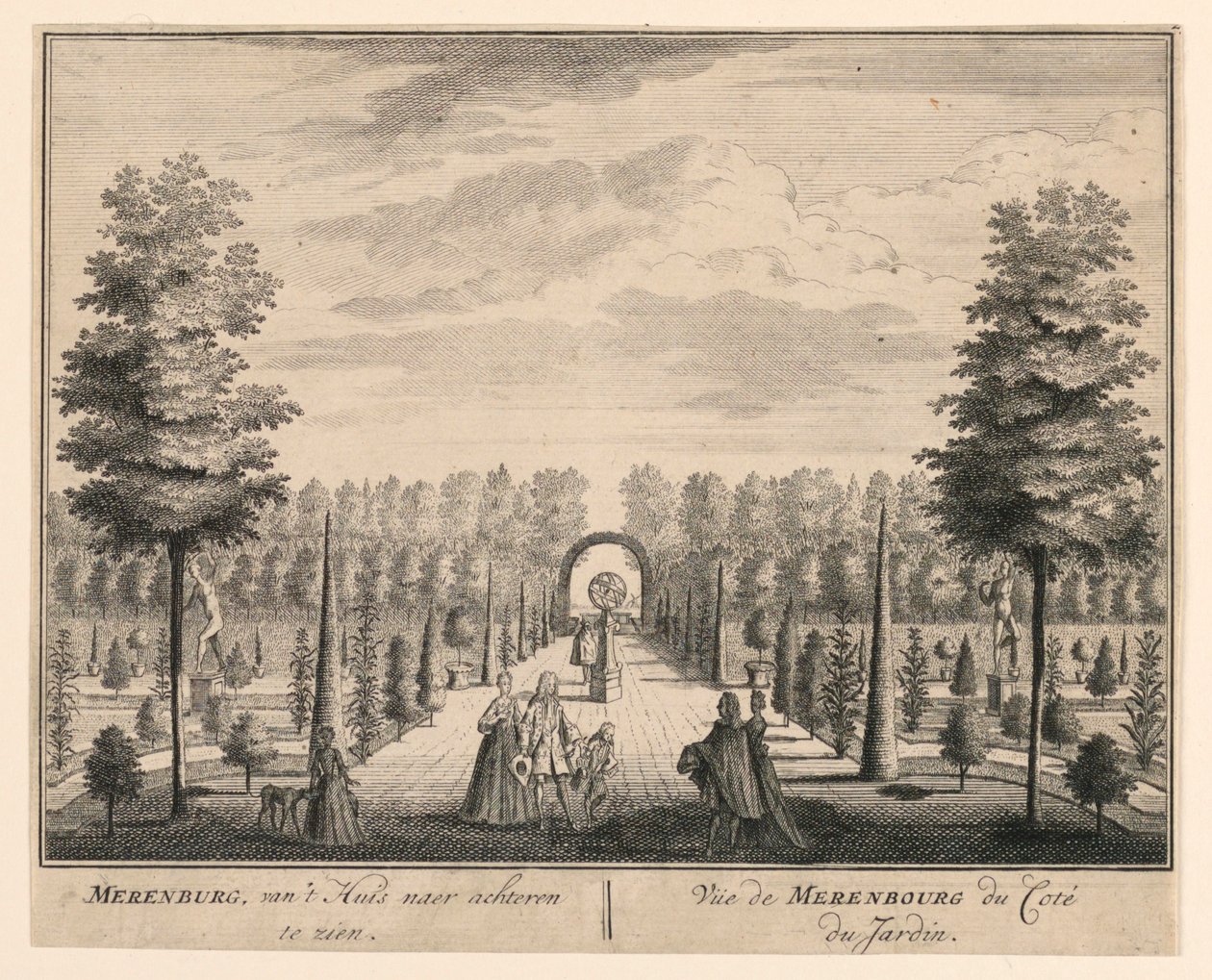 Widok na Merenbourg od strony ogrodu autorstwa Unknown artist