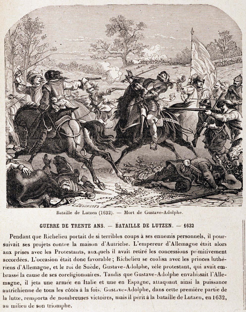 Wojna 30 lat: Bitwa pod Lutzen (1632) i śmierć Gustawa Adolphe. - w „L