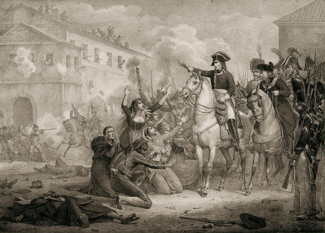 Wojna o niepodległość Hiszpanii (1808-1814): Hiszpanie błagają o litość u Napoleona. Madryt, Biblioteka Narodowa. autorstwa Unknown artist