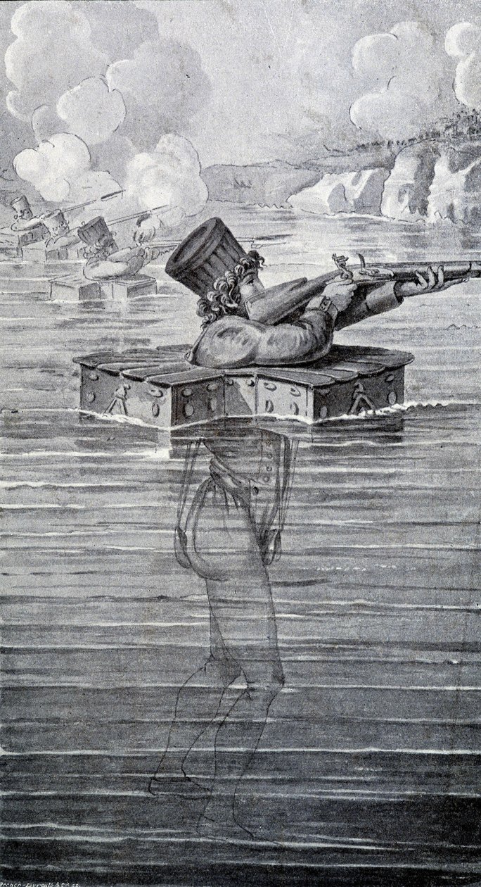 Garnitur wojenny z XIX wieku. Rycina XIX wieku. autorstwa Unknown artist