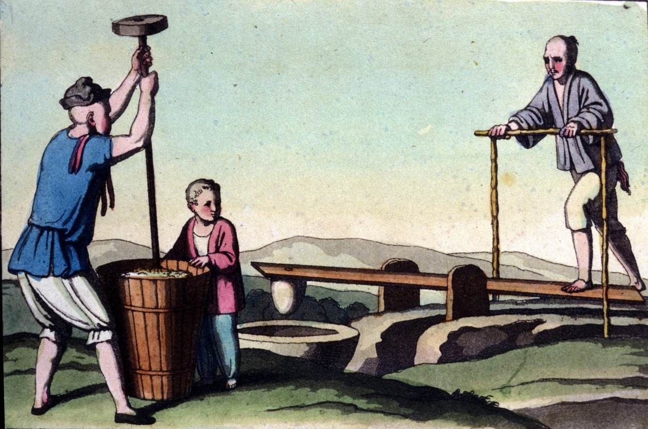 Sposoby grabieży ryżu w Chinach. Druk z XIX wieku. autorstwa Unknown artist
