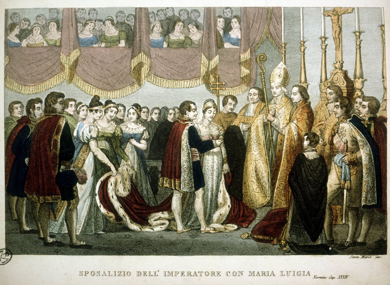 Ceremonia zaślubin Napoleona I z Marią - Ludwiką Habsburgów w kościele Augustynów w Wiedniu, 2 kwietnia autorstwa Unknown artist
