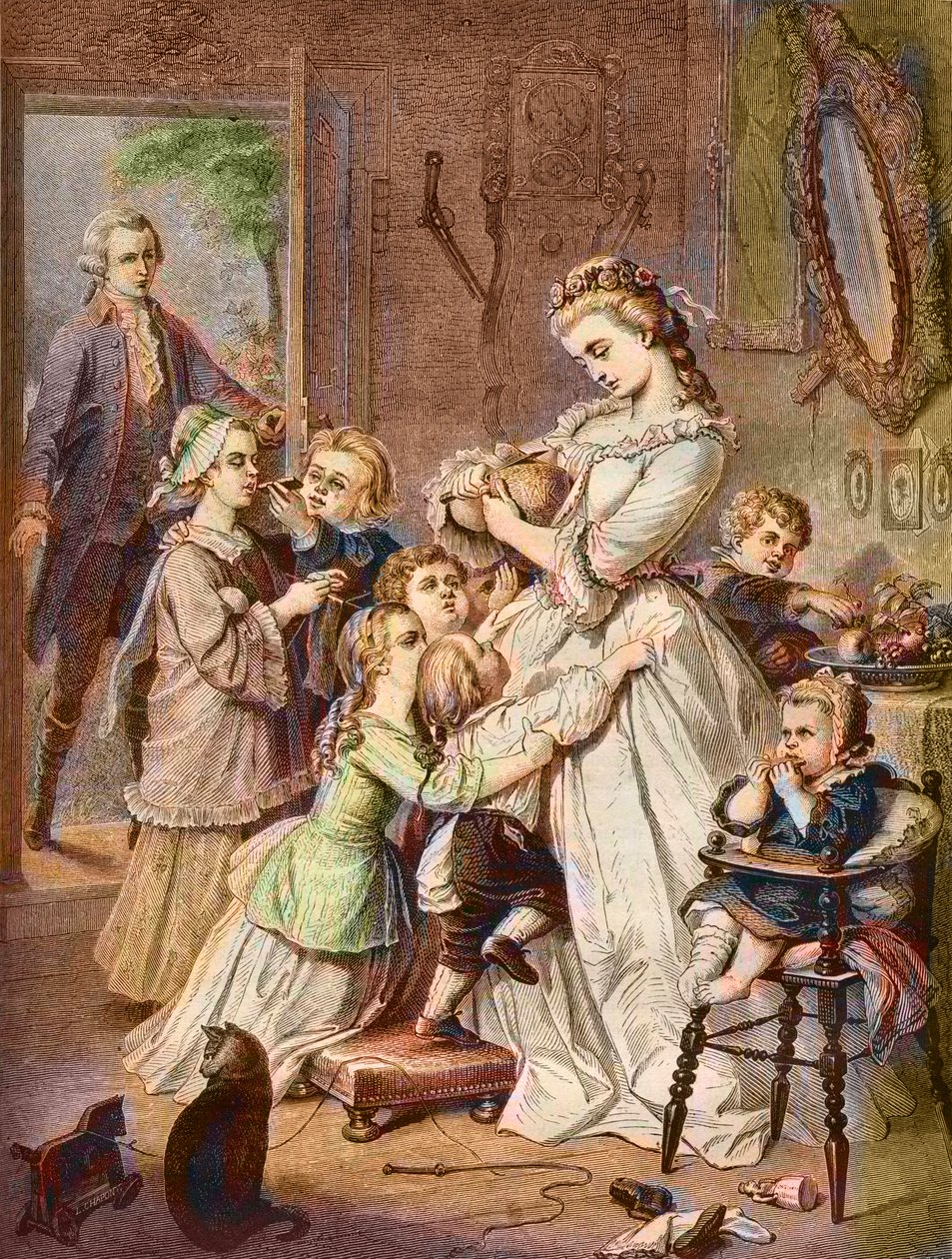 Werter zaskakuje Charlotte w otoczeniu dzieci autorstwa Unknown artist