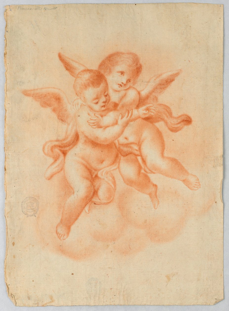 Skrzydlate Putti w chmurach autorstwa Unknown artist