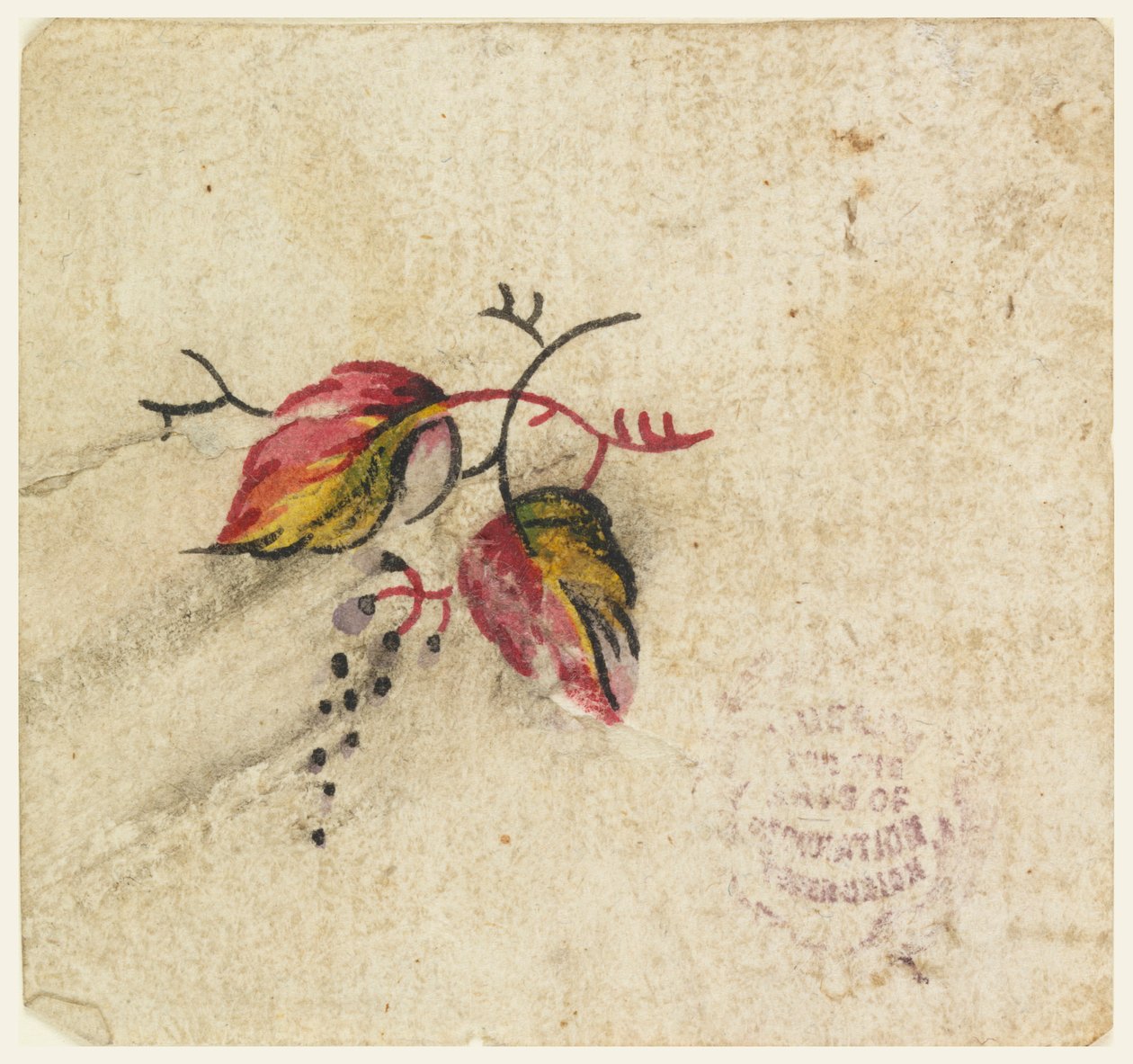 Woodblock Próbny dowód dla zadrukowanej tkaniny autorstwa Unknown artist