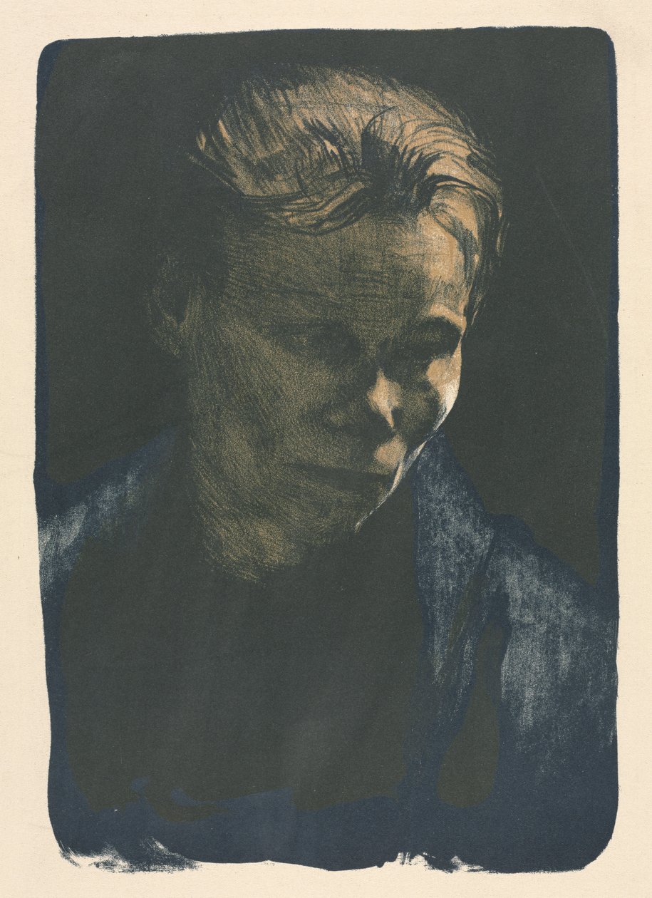 Pracująca kobieta z niebieskim szalem autorstwa Unknown artist