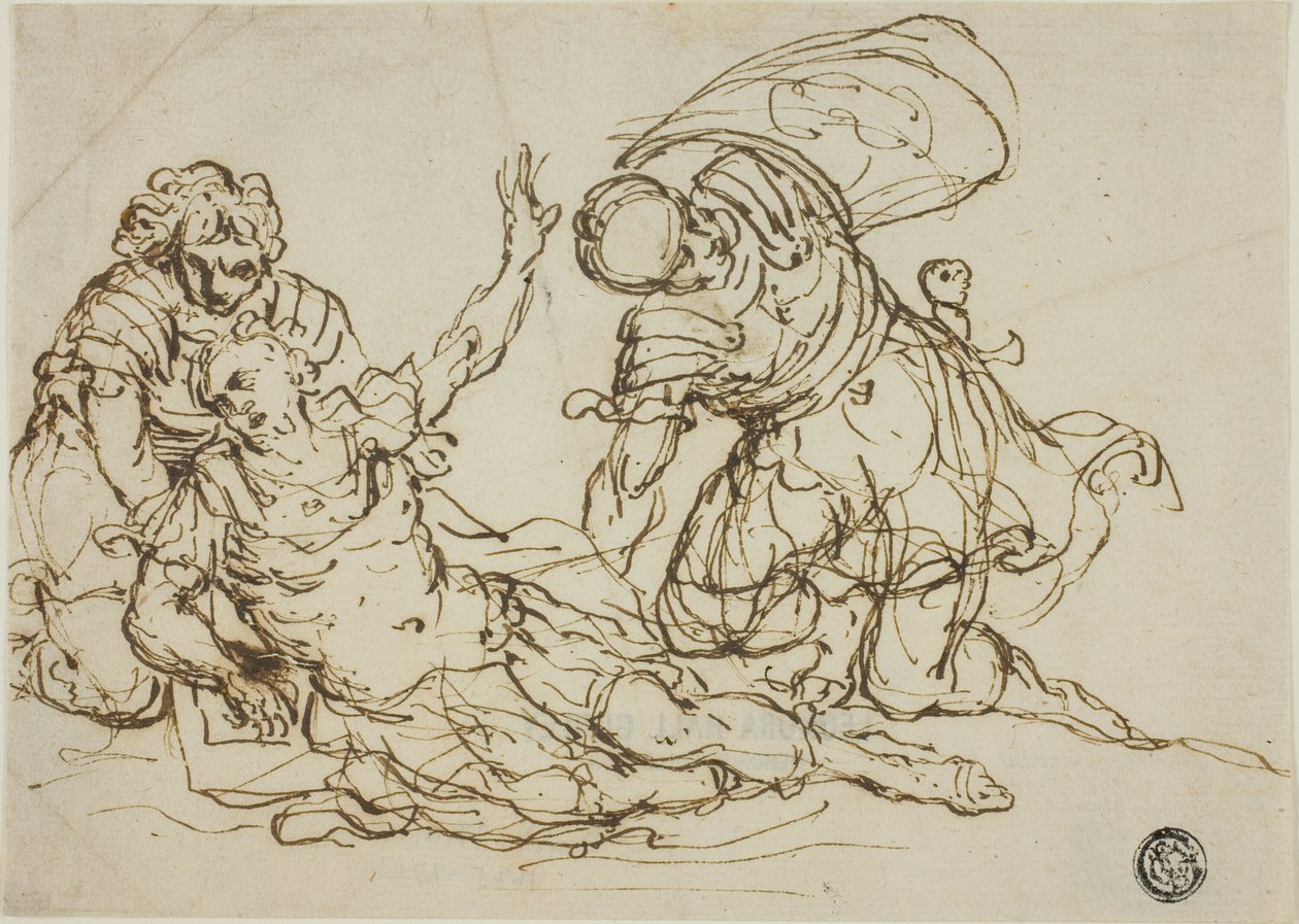 Ranny Wojownik i Dwóch Towarzyszy autorstwa Unknown artist