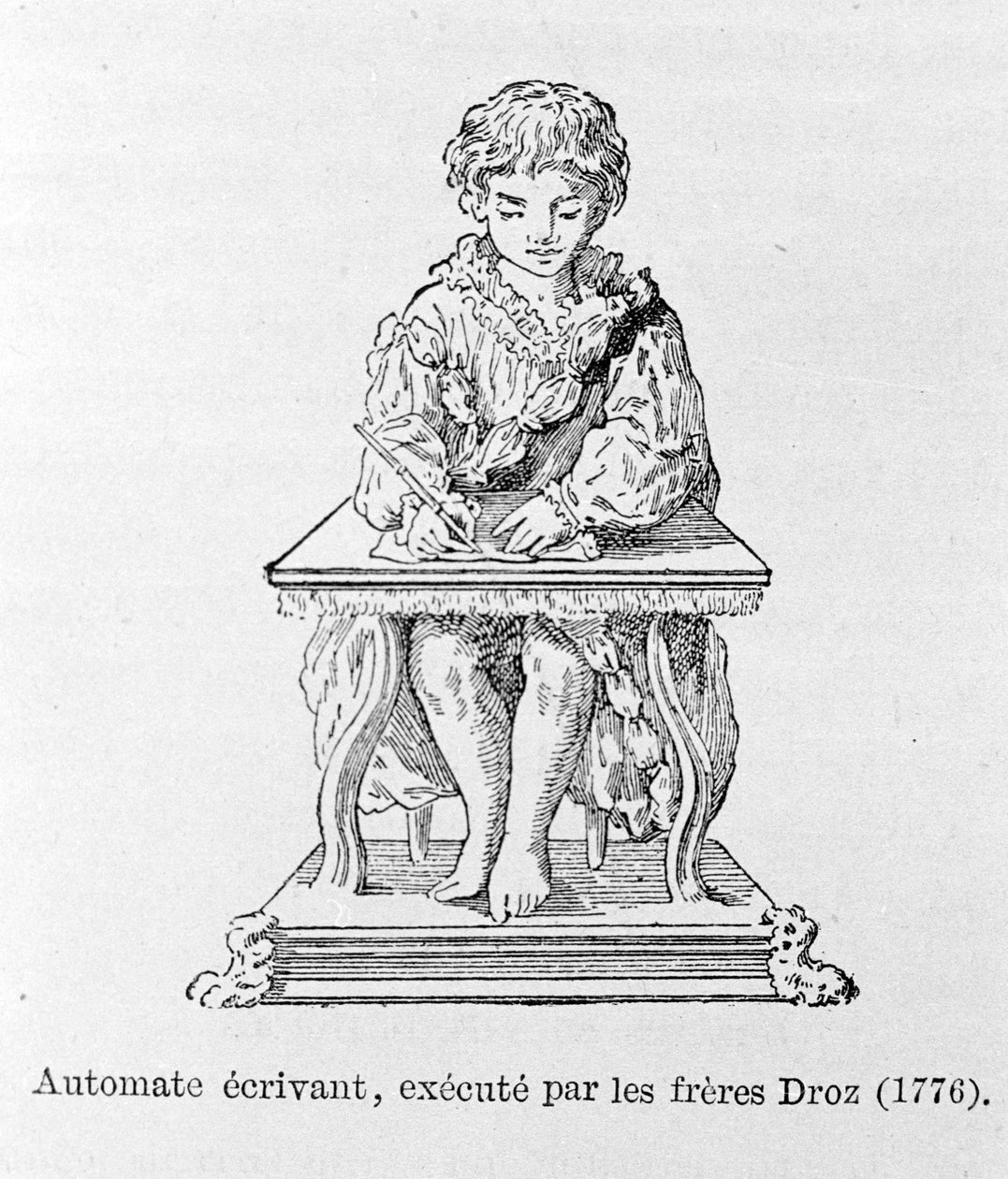 Automat pisarski, wyświetlany przez braci Droz w 1776 roku. autorstwa Unknown artist