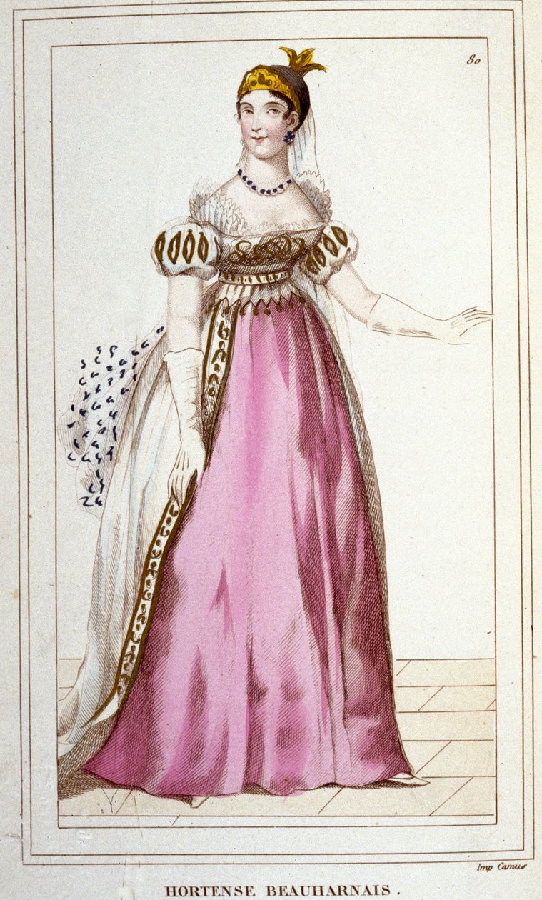 portret Hortense de Beauharnais Urodzona w Paryżu w 1783, zmarła w Arenenberg w Szwajcarii w 1837, córka Alexandre de Beauharnais i Josephine Tascher z ryciny Pagerie z 1830 autorstwa Unknown artist