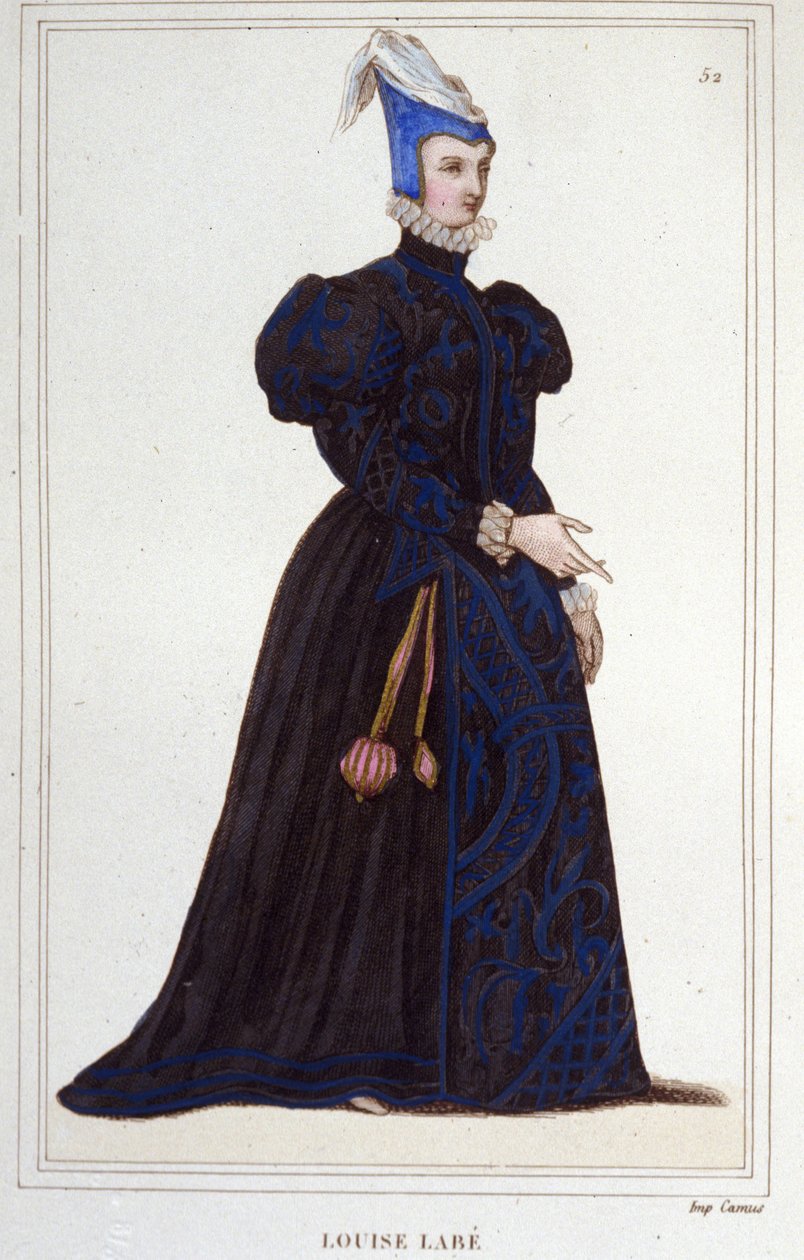 portret Louise Labbé lub Labé (ver1524-1566), francuskiej poetki. grawerunek z 1830 r autorstwa Unknown artist