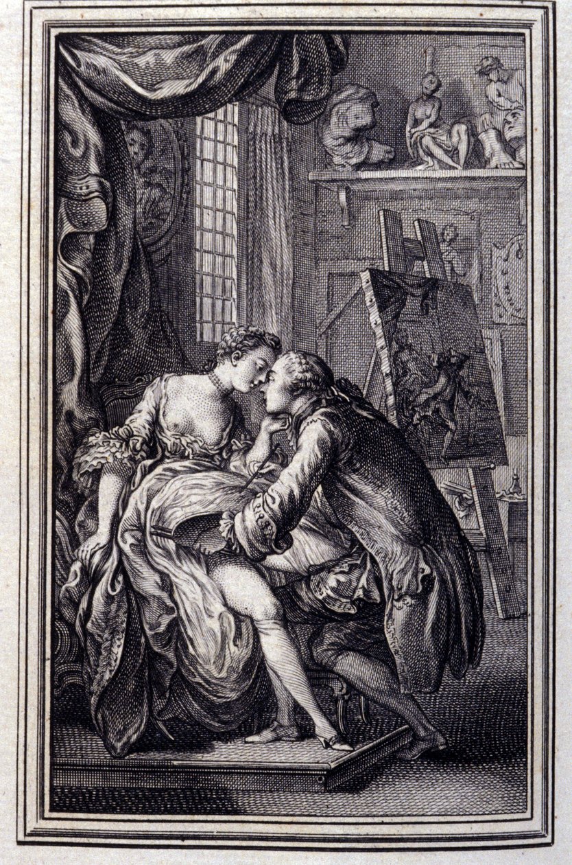 stół- w „Opowieściach i opowiadaniach wierszem”” Jean La Fontaine. 1762. autorstwa Unknown artist