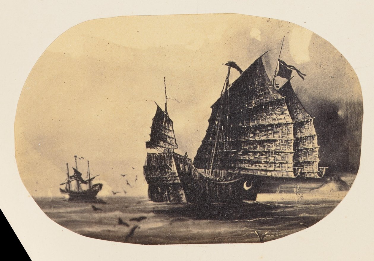 [Kopia fotograficzna rysunku chińskiego dżonki]. autorstwa Unknown artist/maker