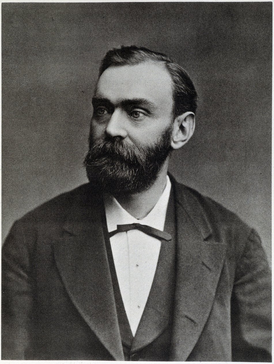 Alfred Nobel w wieku 50 lat - fotografia autorstwa Unknown photographer
