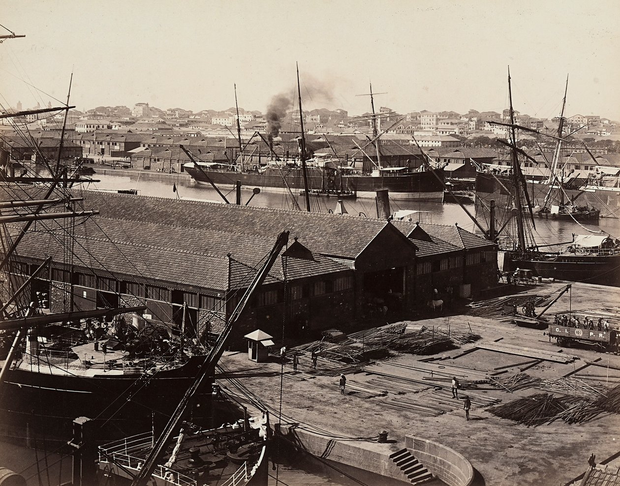 Port w Bombaju, Indie autorstwa Unknown photographer