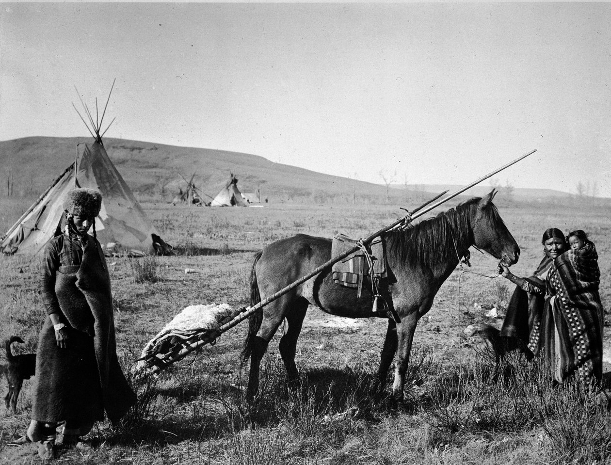 Indyjska rodzina Cree z Kanady autorstwa Unknown photographer