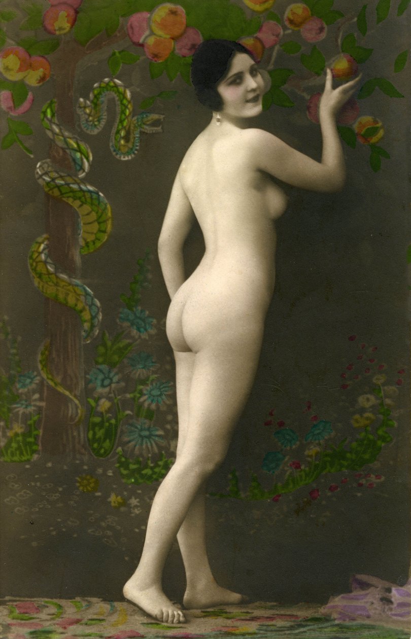 Fantazyjna pocztówka (kicz): Eve de la "Belle Epoque" (ok. 1920) autorstwa Unknown photographer