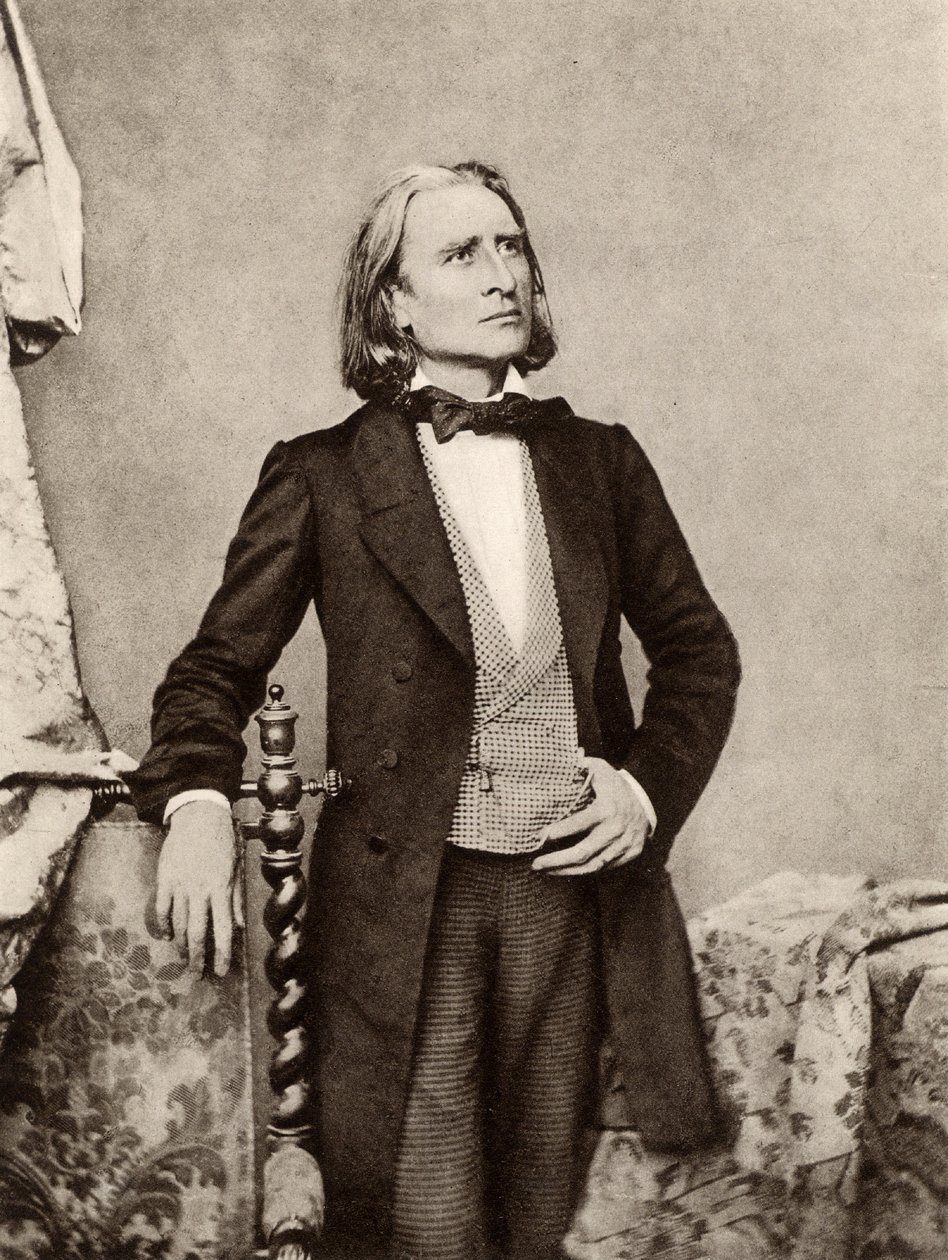 Franciszek (Ferencz) Liszt (1811-1886), węgierski pianista i kompozytor (zdjęcie czarno-białe) autorstwa Unknown photographer