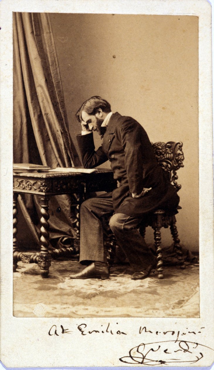 Giuseppe Verdi ok. 1835 r. fotografia dedykowana przez kompozytora museo della scala z Mediolanu autorstwa Unknown photographer