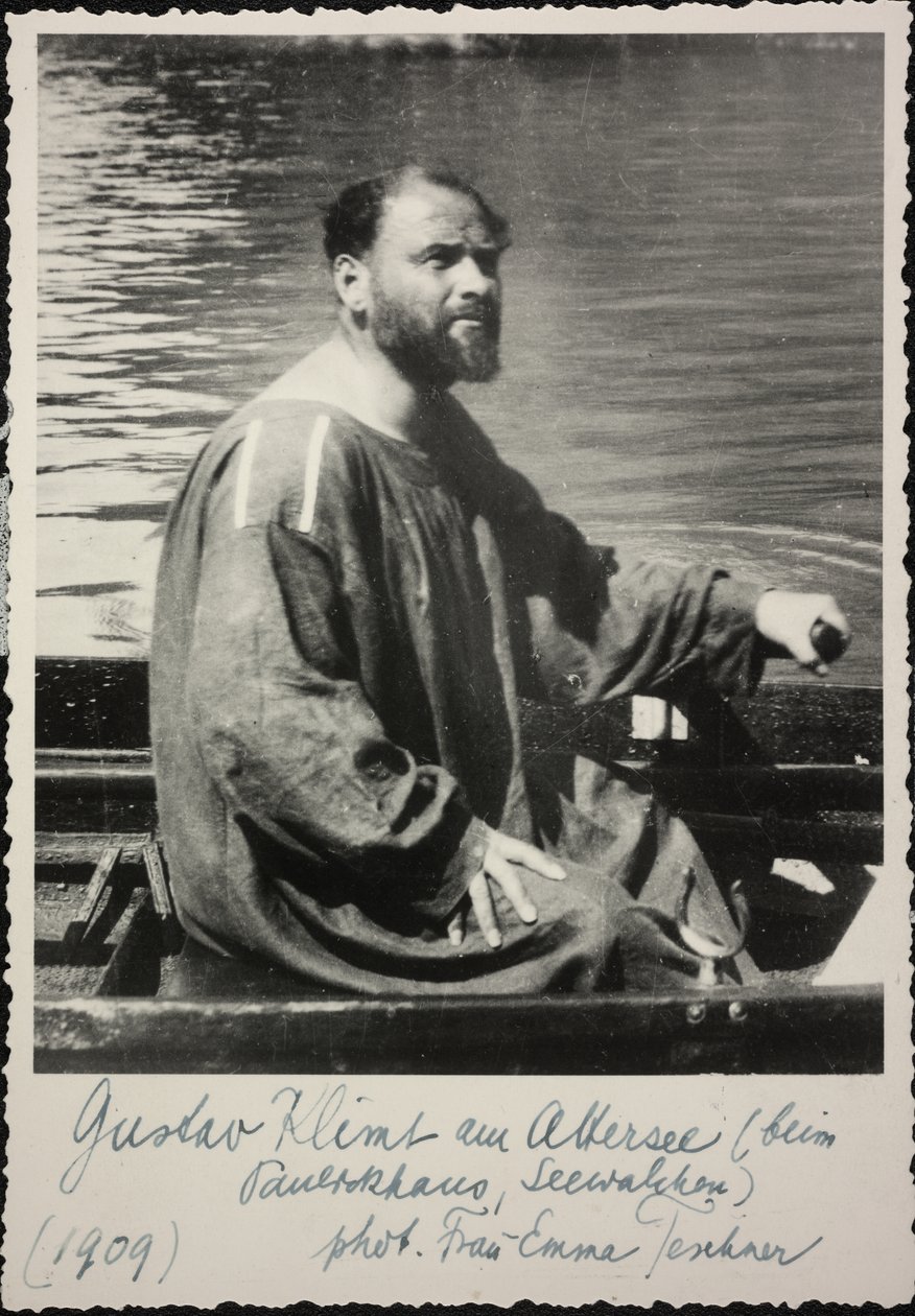 Gustav Klimt w łodzi wiosłowej autorstwa Unknown photographer