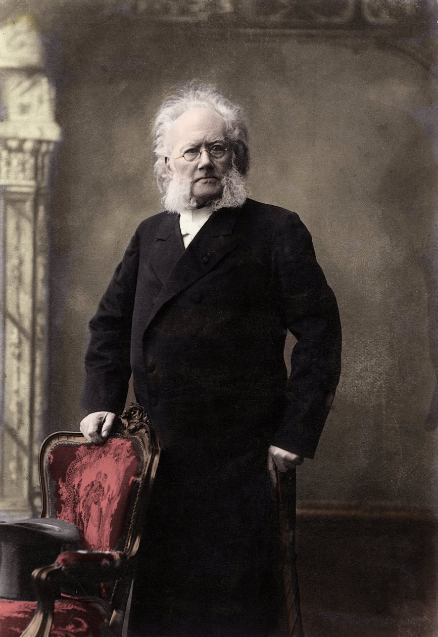 HENRIK IBSEN (1828-1906) Norweski poeta i dramaturg - Portret Henrika (Henri) Johana Ibsena (1828-1906), norweski dramaturg autorstwa Unknown photographer