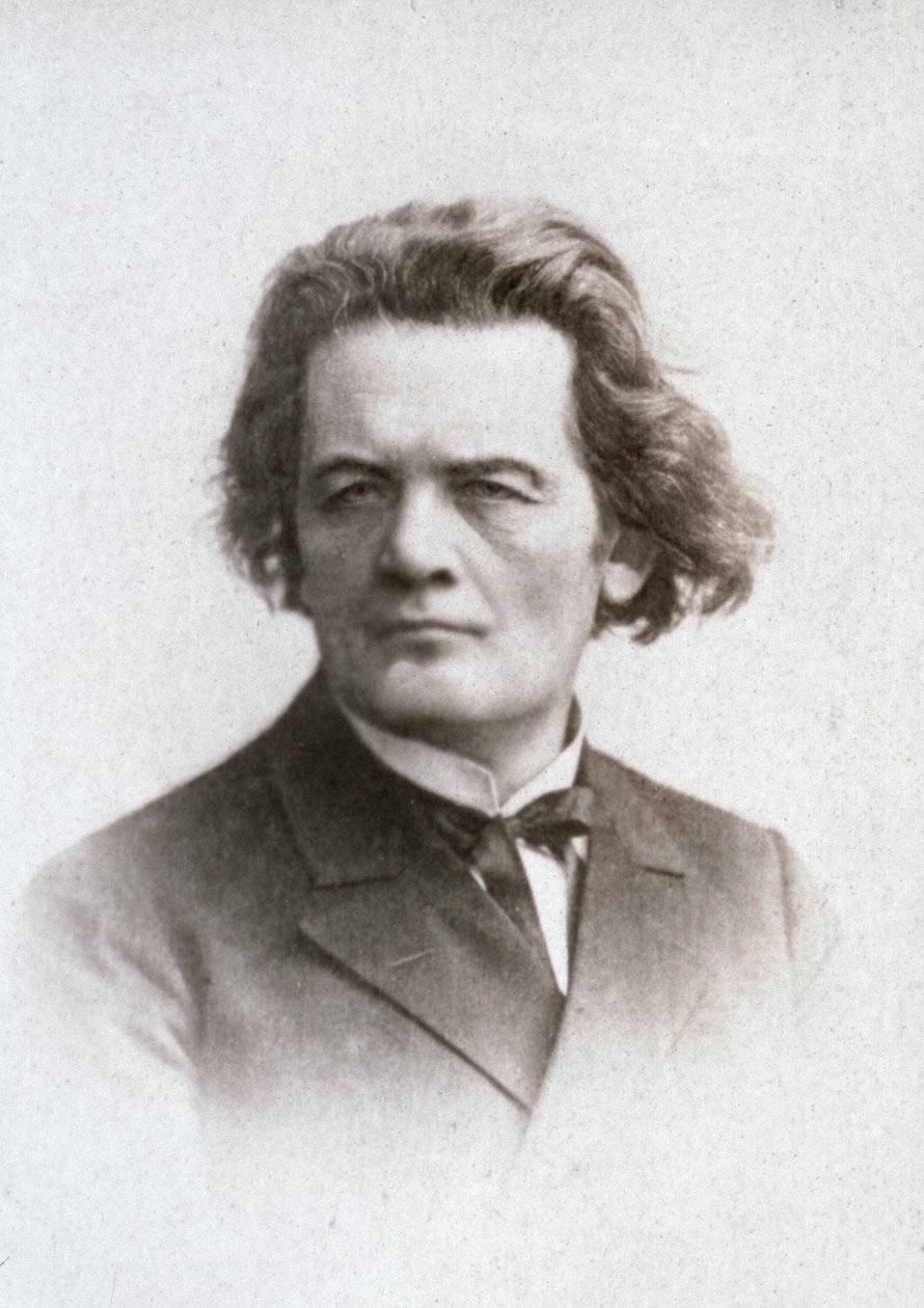 Półdługi portret słynnego rosyjskiego pianisty i kompozytora Antona Grigorevica Rubinsteina autorstwa Unknown photographer