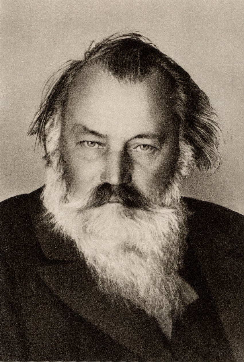 Johannes Brahms (1833-1897) niemiecki kompozytor (druk) autorstwa Unknown photographer