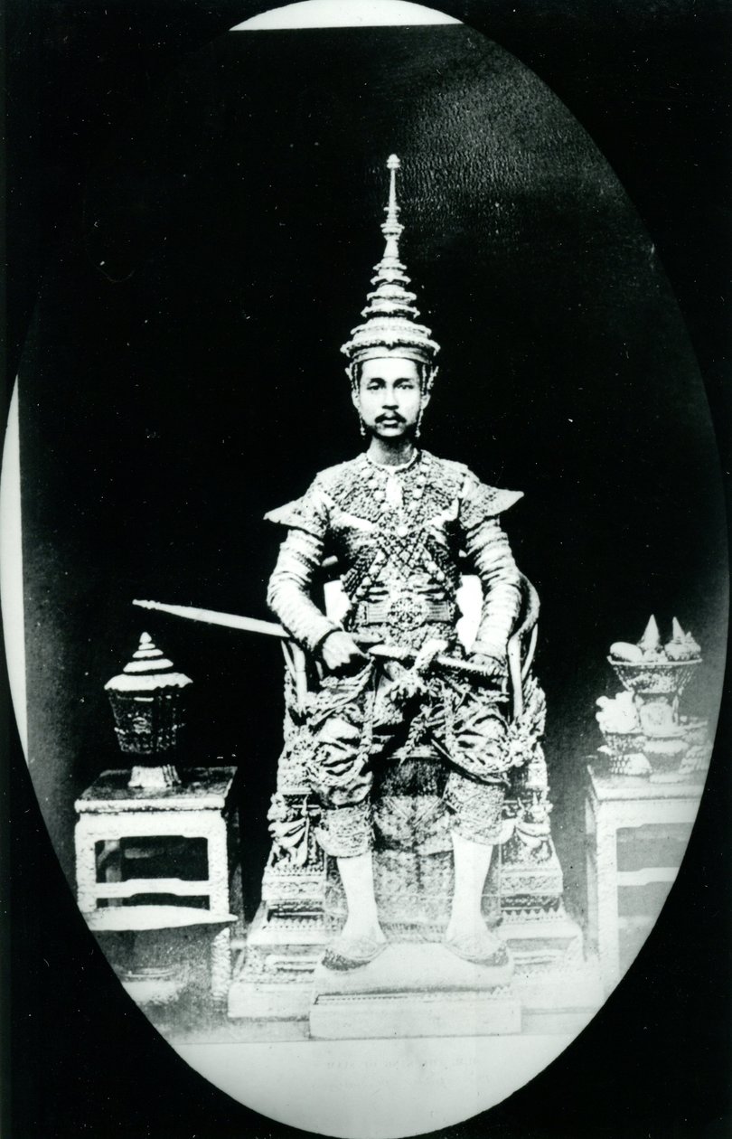 Król Chulalongkorn, ok.1880 (zdjęcie czarno-białe) autorstwa Unknown photographer
