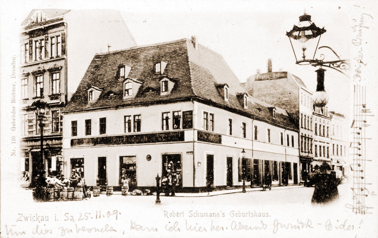 Dom Roberta Schumanna (1810 - 1856) w Zwickau, Niemcy. autorstwa Unknown photographer
