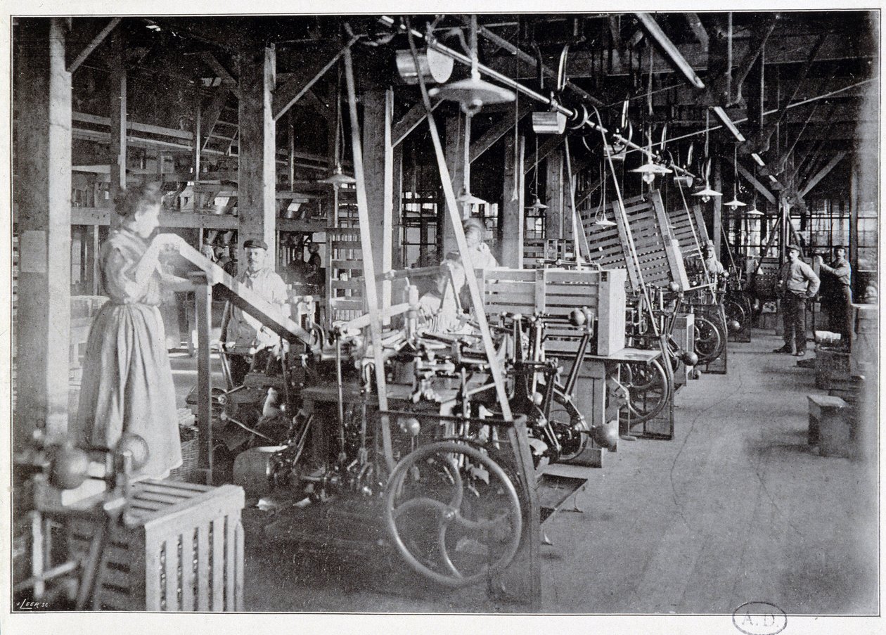 Produkcja opakowań w fabryce czekolady Van Houten - fotografia, koniec XIX wieku autorstwa Unknown photographer